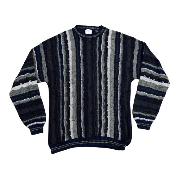 Vintage‎ Coogi Style Sooli Sweater Purple Blue Grey Green Men's Size XL